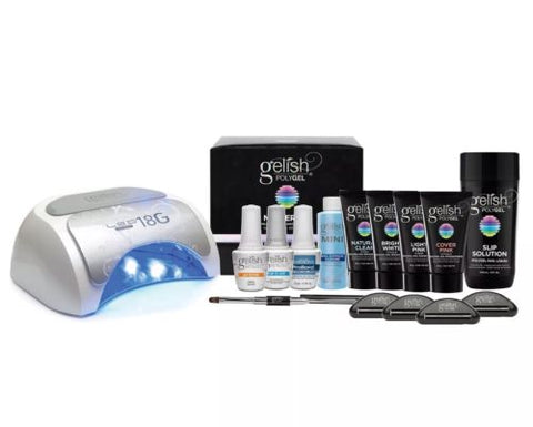 Gelish Harmony 18G LED Curing Lamp + PolyGel Professional Enhancement Master Kit