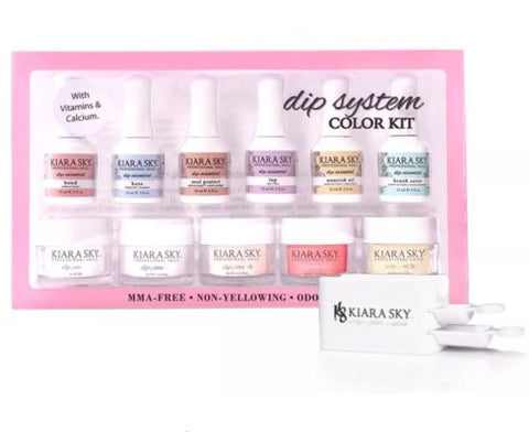 Kiara Sky Dipping Powder System Color Kit with free dipcase ( recycle System )