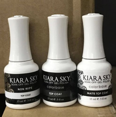 KIARASKY GEL SET TOP COAT + NON WIPE TOP COAT + ( MATTE ) TOP COAT